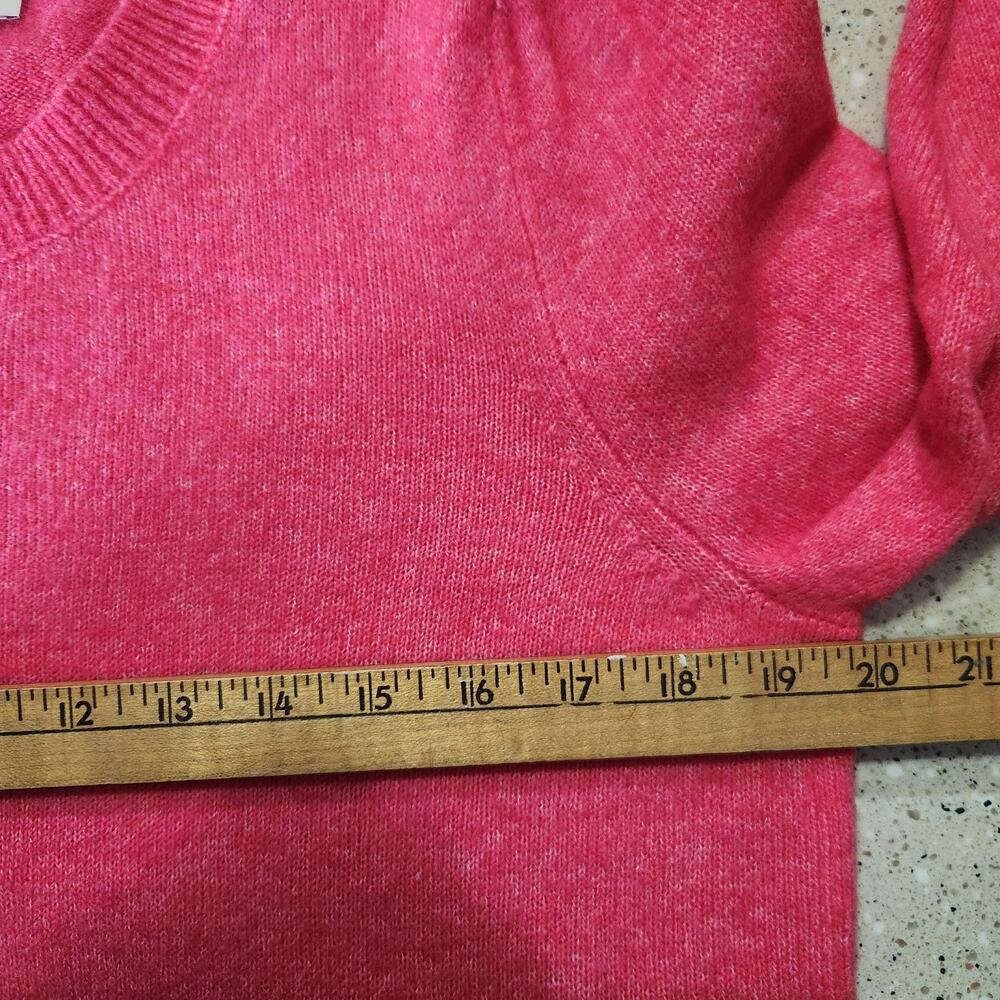 Ann Taylor LOFT Crewneck Sweater Pullover Bright Pink Large Women Spring Light - Picture 12 of 14